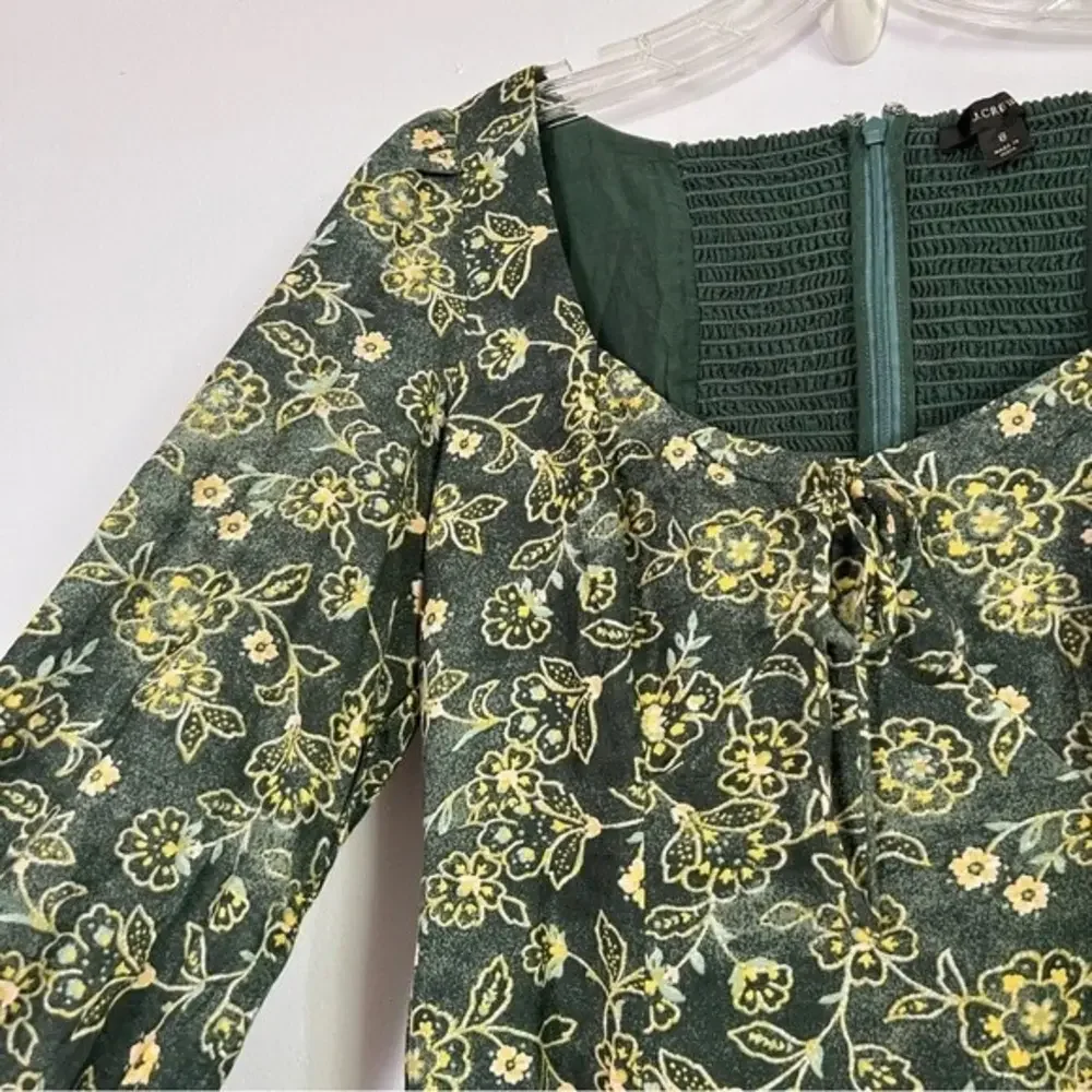 J. Crew Vintage Vines Green Sweetheart Floral Mini Dress‎ - 8